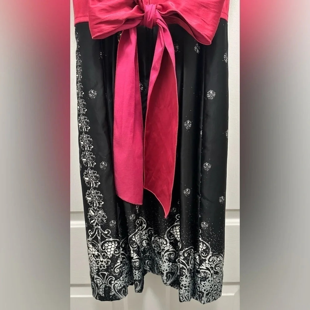 Teeze Me Black with Pink Belt Semi Formal Dress Size 13 - Picture 5 of 7